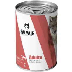 Salvaje Adulto Pollo e Hígado de Buey en Paté lata para perros