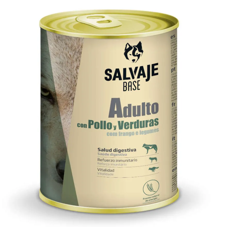 Salvaje Base Adulto Pollo y Verduras lata para perros