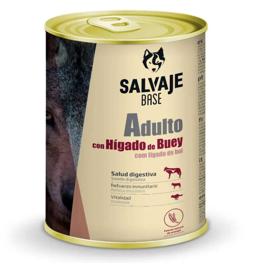 Salvaje Base Hígado de buey Lata para perros