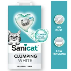 Sanicat Clumping White Arena Blanca Aglomerante sin perfume para gatos