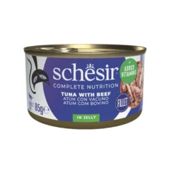 Schesir Adult Atún con Buey en Gelatina lata para gatos