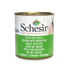 Schesir Adult pollo con guisantes lata para perros