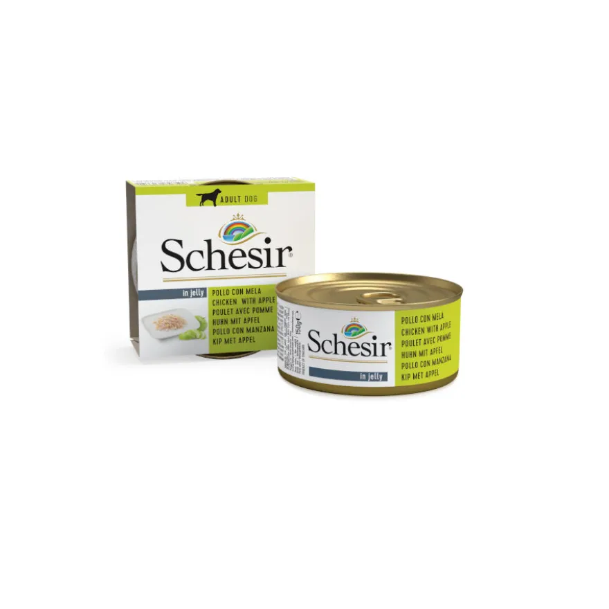 Schesir Adult pollo con manzana lata para perros