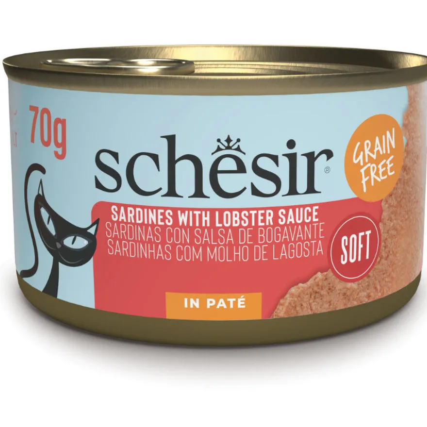 Schesir Lata Sardinas y Bogavante en paté para gatos