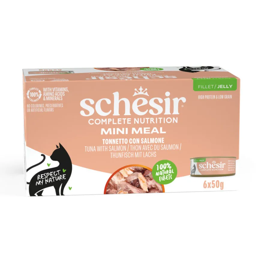 Schesir Mini Meal Atún con Salmón para gatos - Multipack