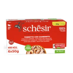 Schesir Nature Atún y Gambas en Gelatina lata para gatos