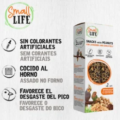Small Life Barritas Snack con cacahuetes para agapornis y ninfas