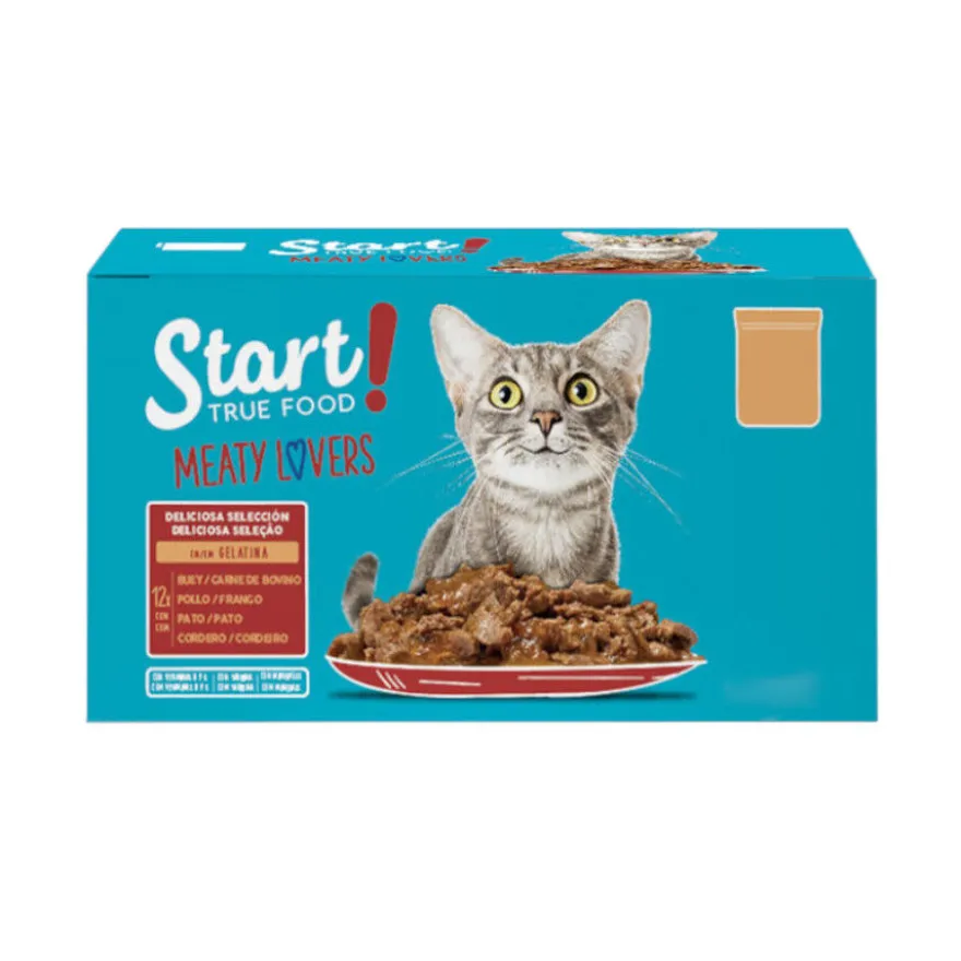 Start Cat Selección de carnes sobre con gelatina para gatos