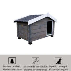 TK-Pet Mountain Caseta de Madera Gris para perros