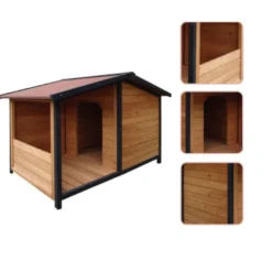 TK-Pet Rocky Caseta de Madera con Patio para perros