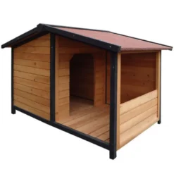 TK-Pet Rocky Caseta de Madera con Patio para perros
