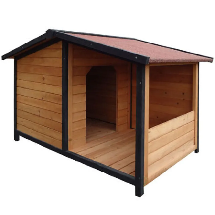 TK-Pet Rocky Caseta de Madera con Patio para perros