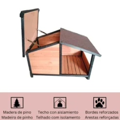 TK-Pet Rocky Caseta de Madera con Patio para perros