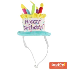 Tootoy! Birthday Hat Multicolor Tarta de Cumpleaños Peluche para perros