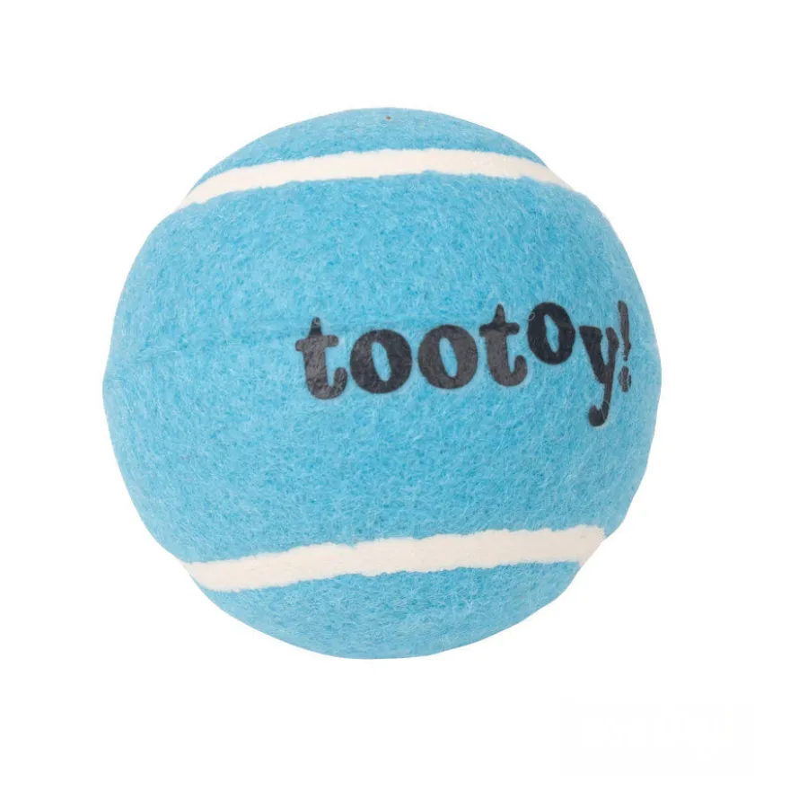 Tootoy! Chase Squeaker Ball Azul pelota de tenis para perros