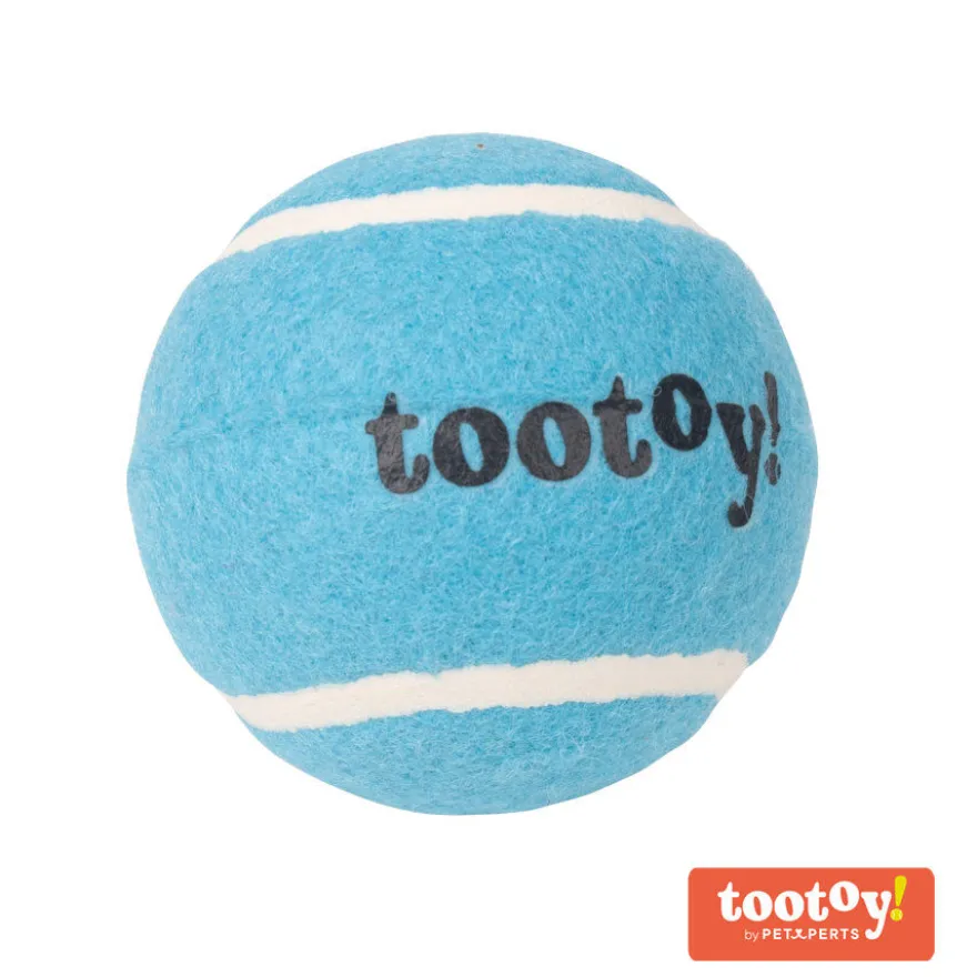 Tootoy! Chase Squeaker Ball Azul pelota de tenis para perros