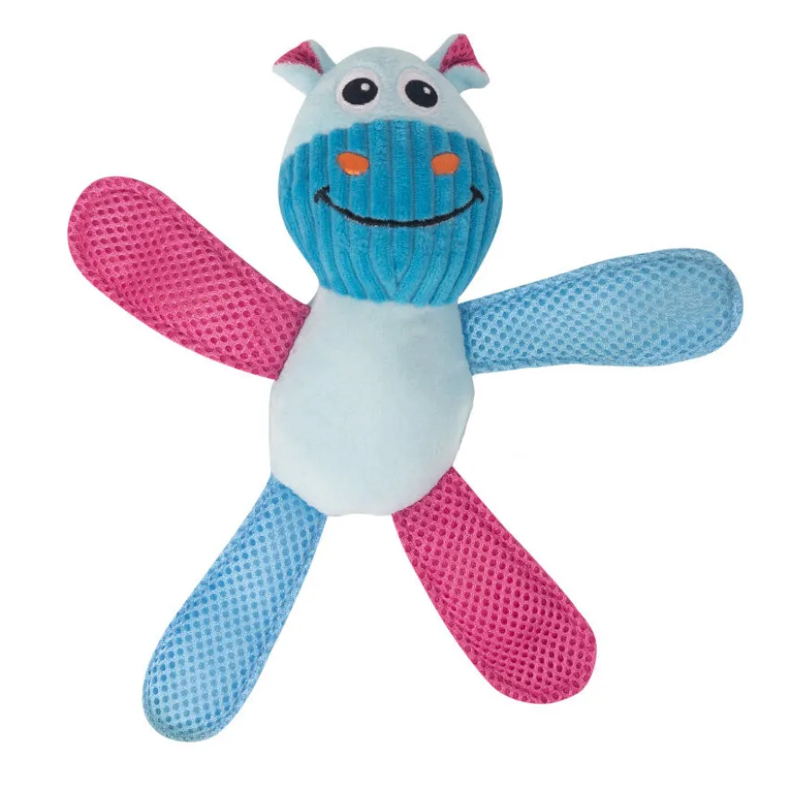 Tootoy! Chew Fetch It Hippo Azul y Rosa Peluche para perros