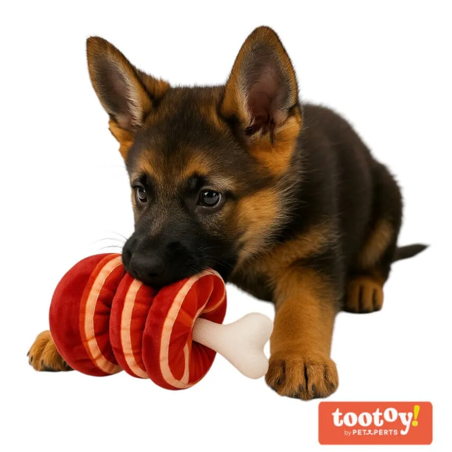 Tootoy! Comfort Beefy Thigh Cuddler peluche con sonido para perros