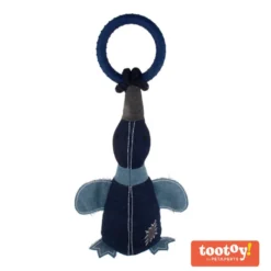 Tootoy! Comfort Denim Duck peluche con sonido y cuerda para perros