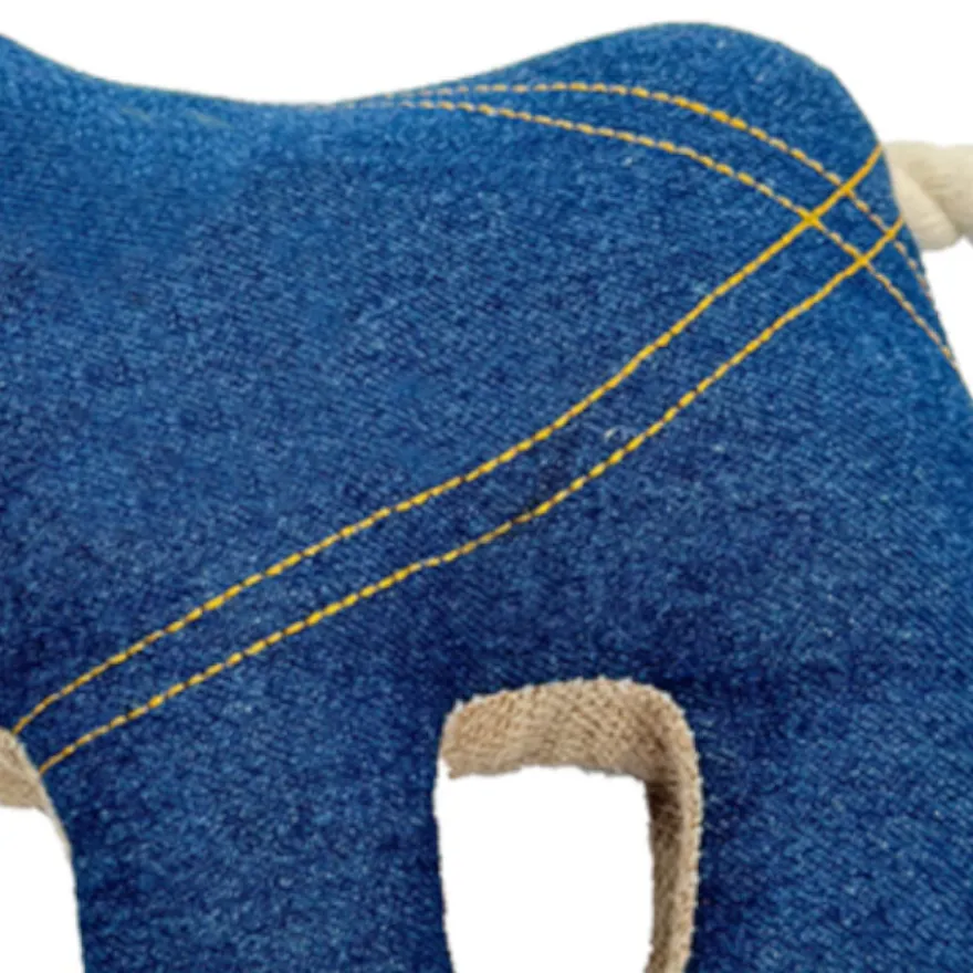 Tootoy! Comfort Denim Rhino peluche con sonido para perros