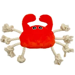 Tootoy! Comfort Fresh Crab peluche con cuerda para perros