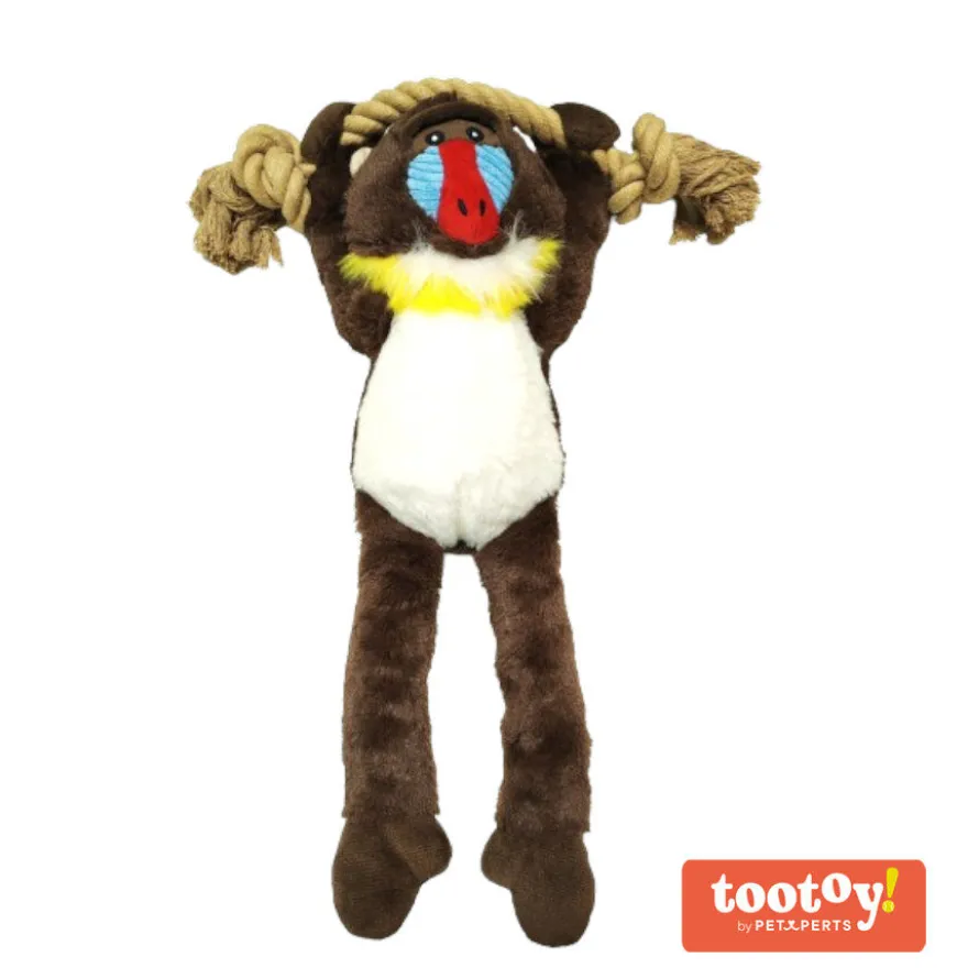 Tootoy! Comfort Hanging Monkey Cuddler peluche con sonido para perro
