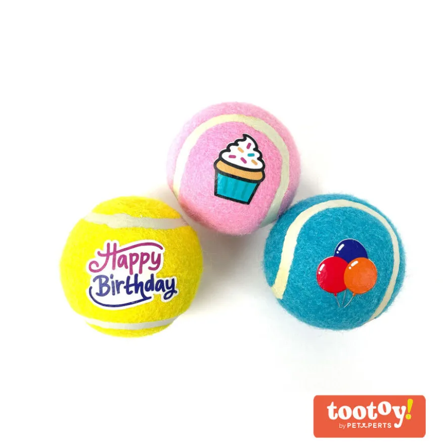 Tootoy! Comfort Happy Birthday Pack de pelotas para perro