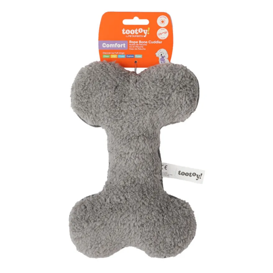 Tootoy! Hueso de Peluche con Sonido Gris para perros