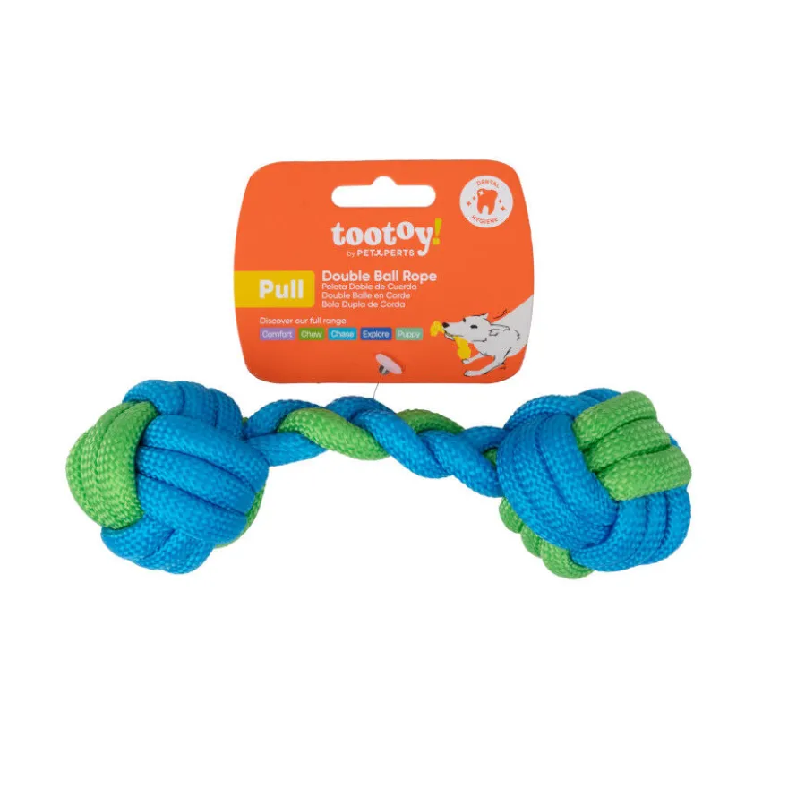 Tootoy! Hueso Mordedor de Cuerda Verde y Azul para perros