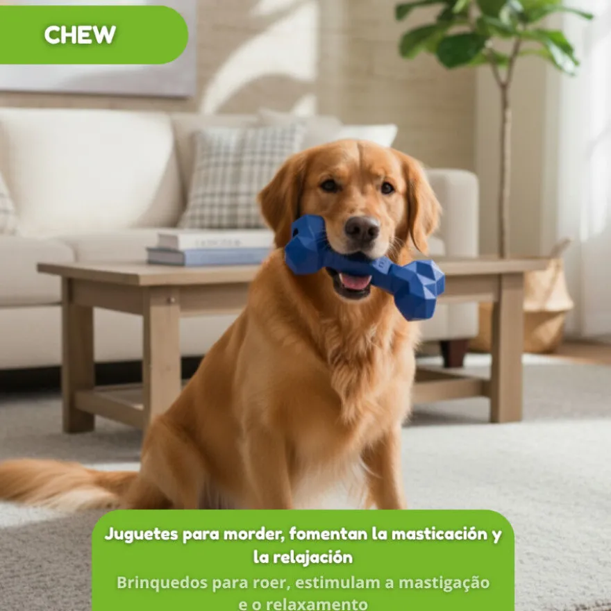 Tootoy! Hueso Portagolosinas de Goma Azul para perros