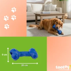 Tootoy! Hueso Portagolosinas de Goma Azul para perros