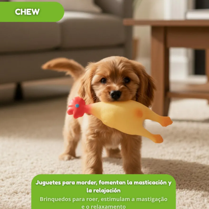 Tootoy! Juguete Pollo Mordedor con Sonido para perros