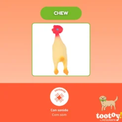 Tootoy! Juguete Pollo Mordedor con Sonido para perros