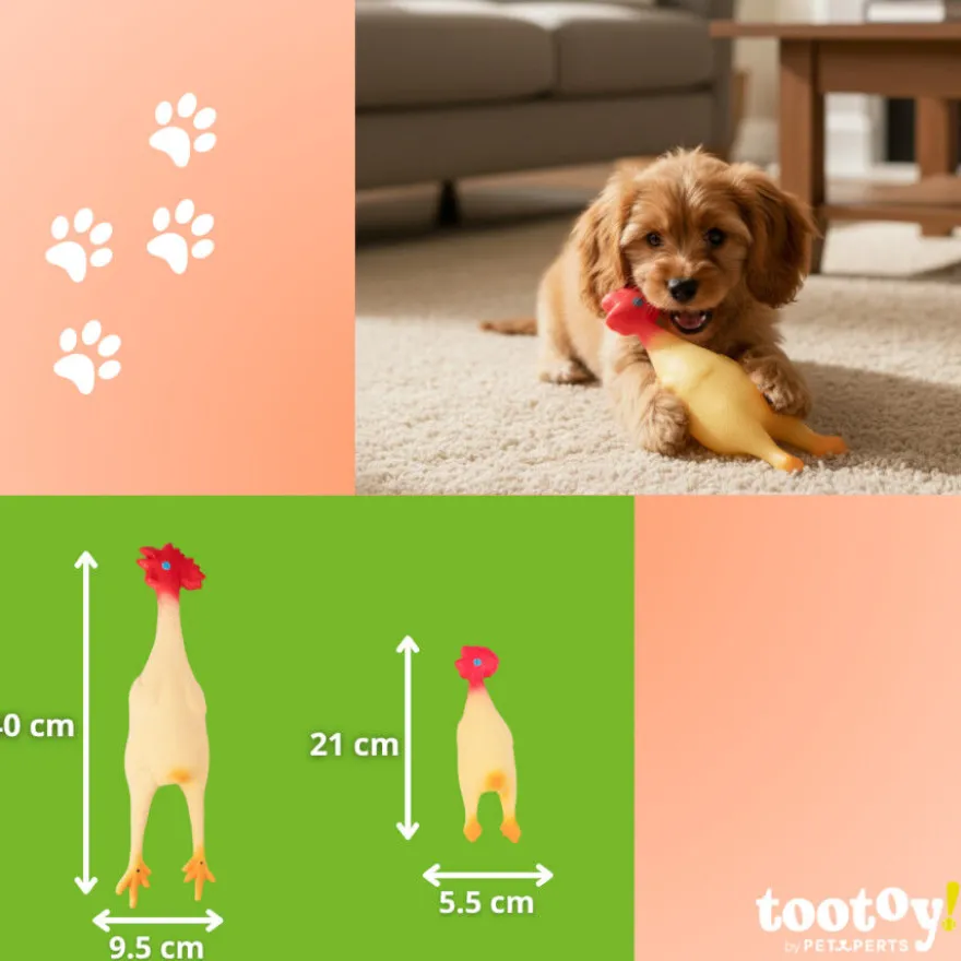 Tootoy! Juguete Pollo Mordedor con Sonido para perros