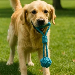Tootoy! Modedor para Tirar de Cuerda con Pelota Azul para perros