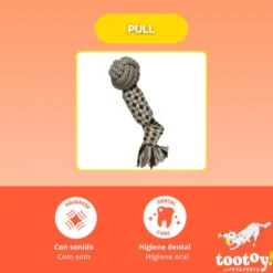 Tootoy! Mordedor de Cuerda con Pelota para perros