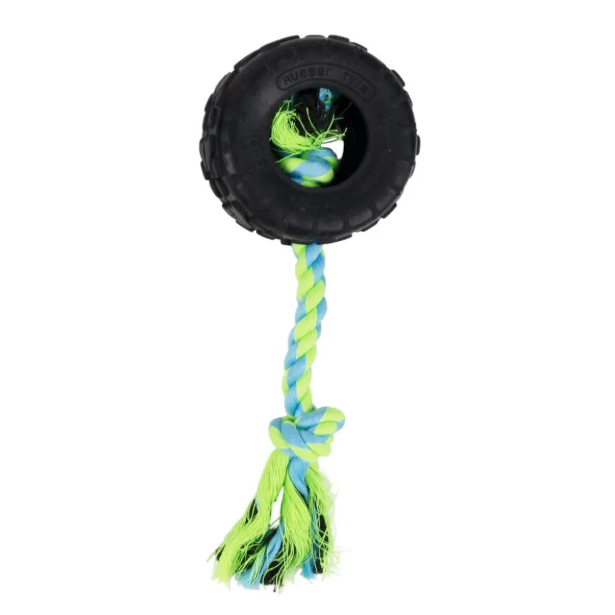 Tootoy! Mordedor Neumático de Goma con Cuerda para perros