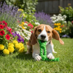 Tootoy! Mordedor Rubber Bold Knot de Goma Verde para perros