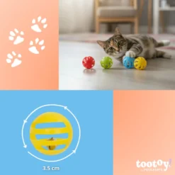 Tootoy! Pelota con Cascabel Colores Variados para gatos