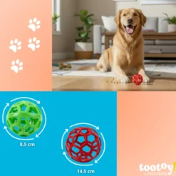 Tootoy! Pelota Easy Grip Hexagonal para perros