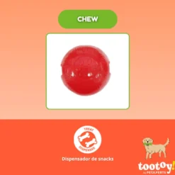 Tootoy! Pelota Toughie Rubber de Goma Roja para perros