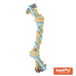 Tootoy! Pull Multi-texture Rope Azul Mordedor de cuerda para perro