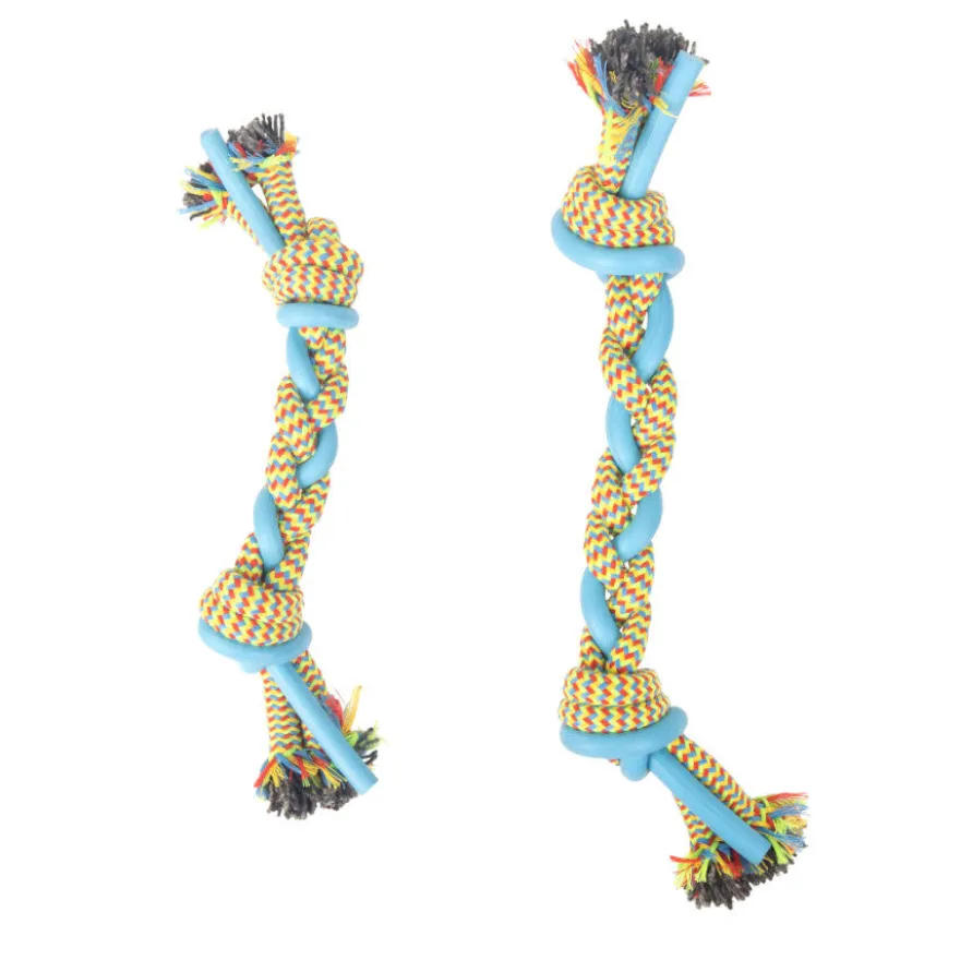 Tootoy! Pull Multi-texture Rope Azul Mordedor de cuerda para perro