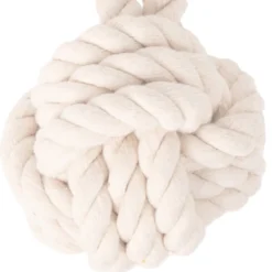 Tootoy! Pull Natural Rope Ball pelota de cuerda con asa para perros