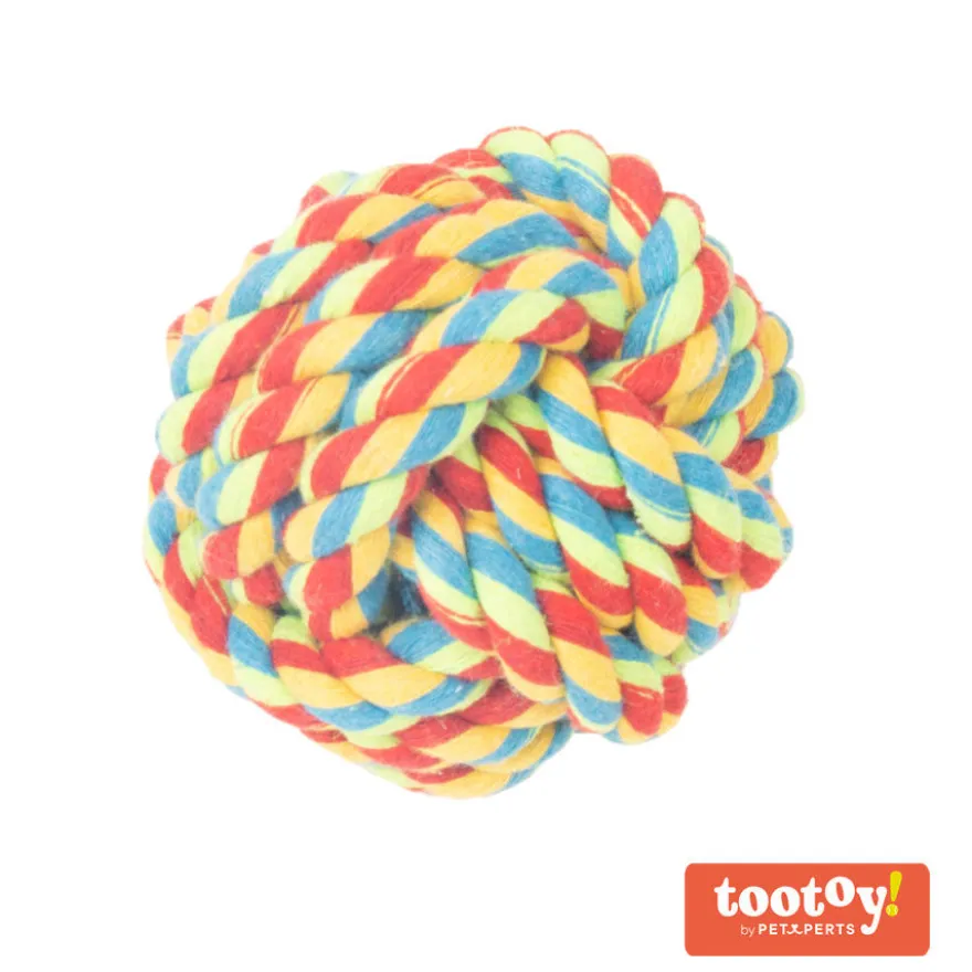 Tootoy! Pull Rope Ball Multicolor pelota de cuerda para perro