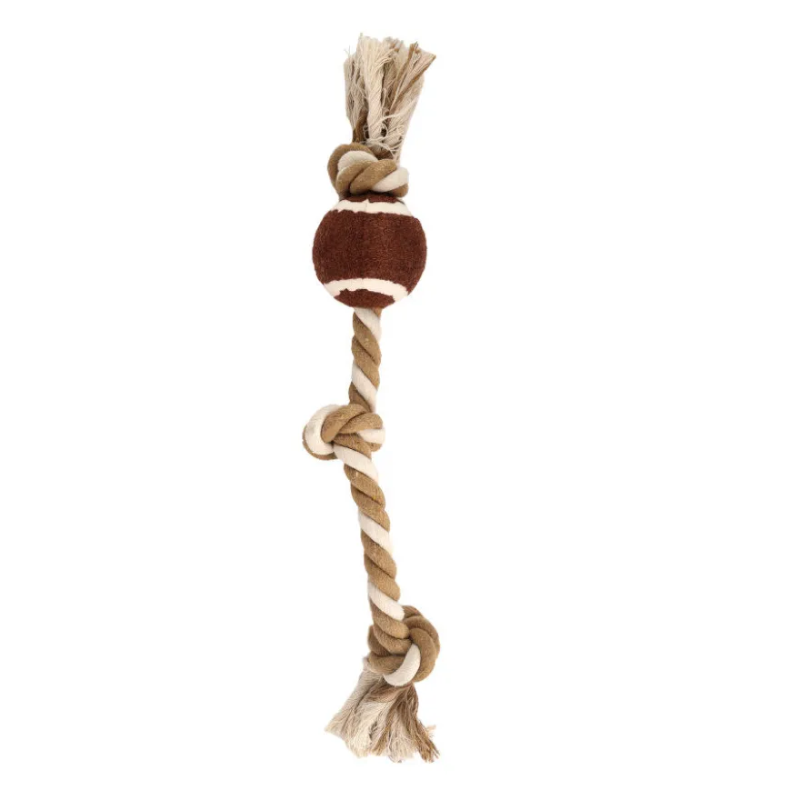Tootoy! Pull RopeTennisball Natural pelota de tennis con cuerda para perros