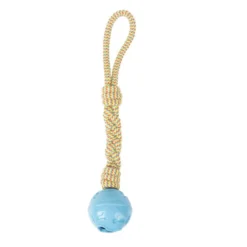 Tootoy! Pull Rope & Treatball Azul pelota con cuerda y portapremios para perros