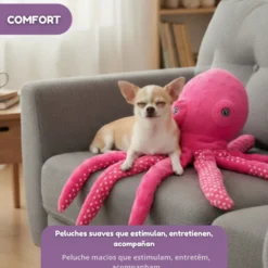 Tootoy! Pulpo de Peluche con Sonido Rosa para perros