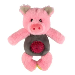Tootoy! Puppy Multitexture Pink Pig Cuddler peluche para perros