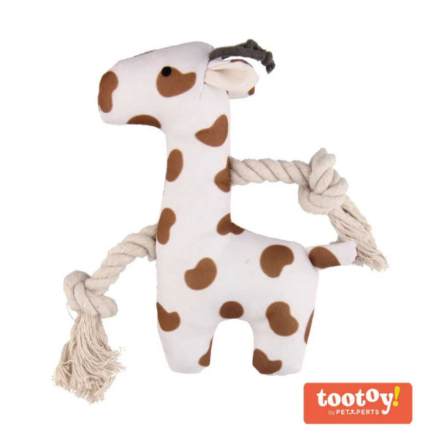 Tootoy! Puppy White Giraffe peluche con sonido para perros